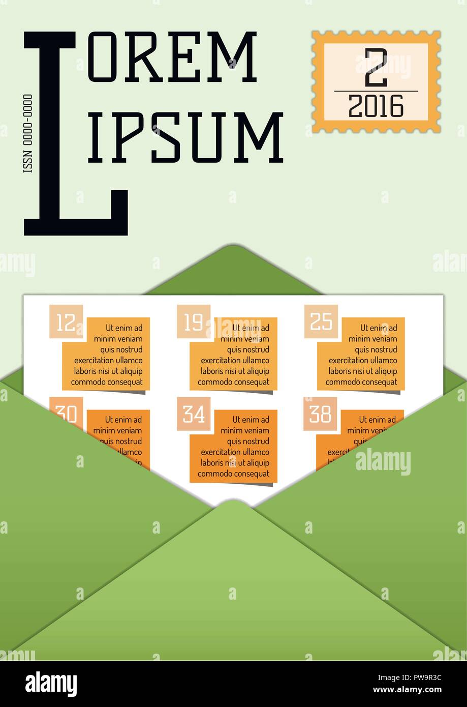 Mail agentur Zeitschrift, Broschüre cover Vorlage Stock Vektor