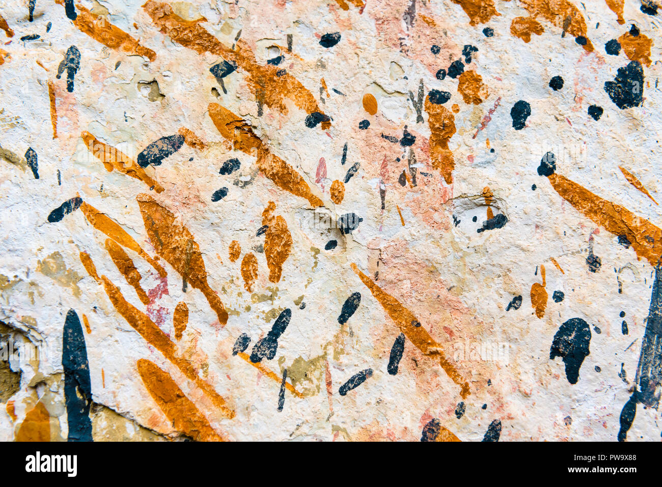 Farbe splash gebeizt Wand Hintergrund als Muster für kreative Projekte Stockfoto