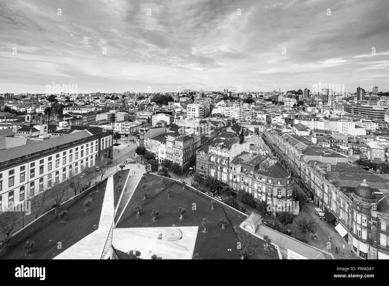 Stadt Porto, Portugal - Schwarz und Weiß Stockfoto