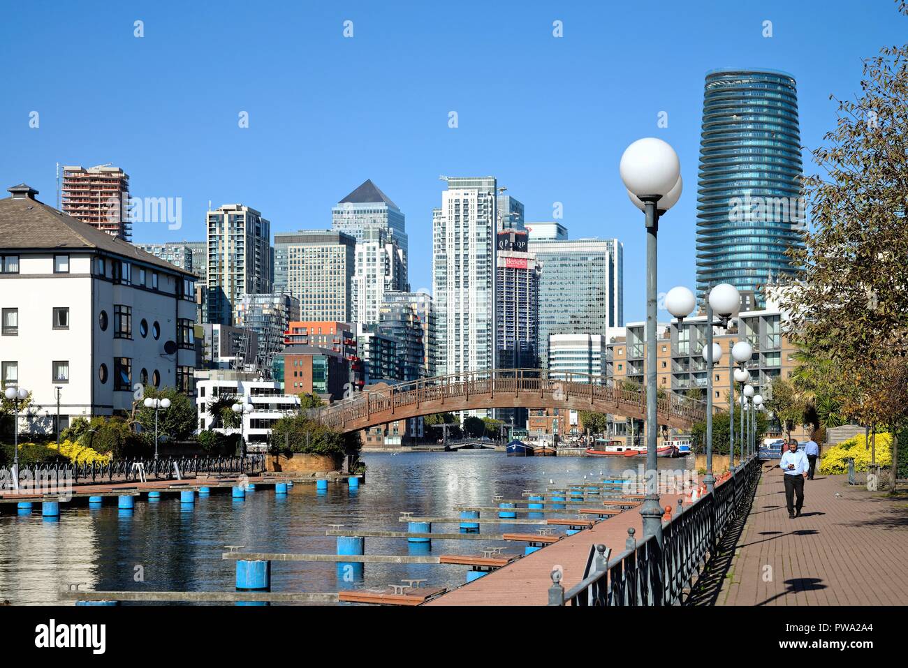 Clippers Quay, äußere Millwall Dock Canary Wharf London Docklands England Großbritannien Stockfoto