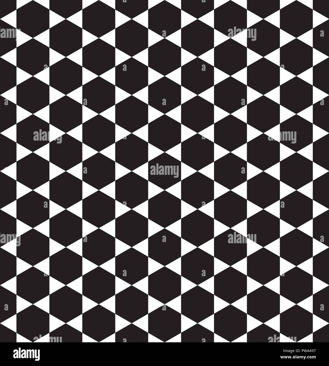 Nahtloser abstrakter Hintergrund mit geometrischem OP-Kunstmuster Stockfoto