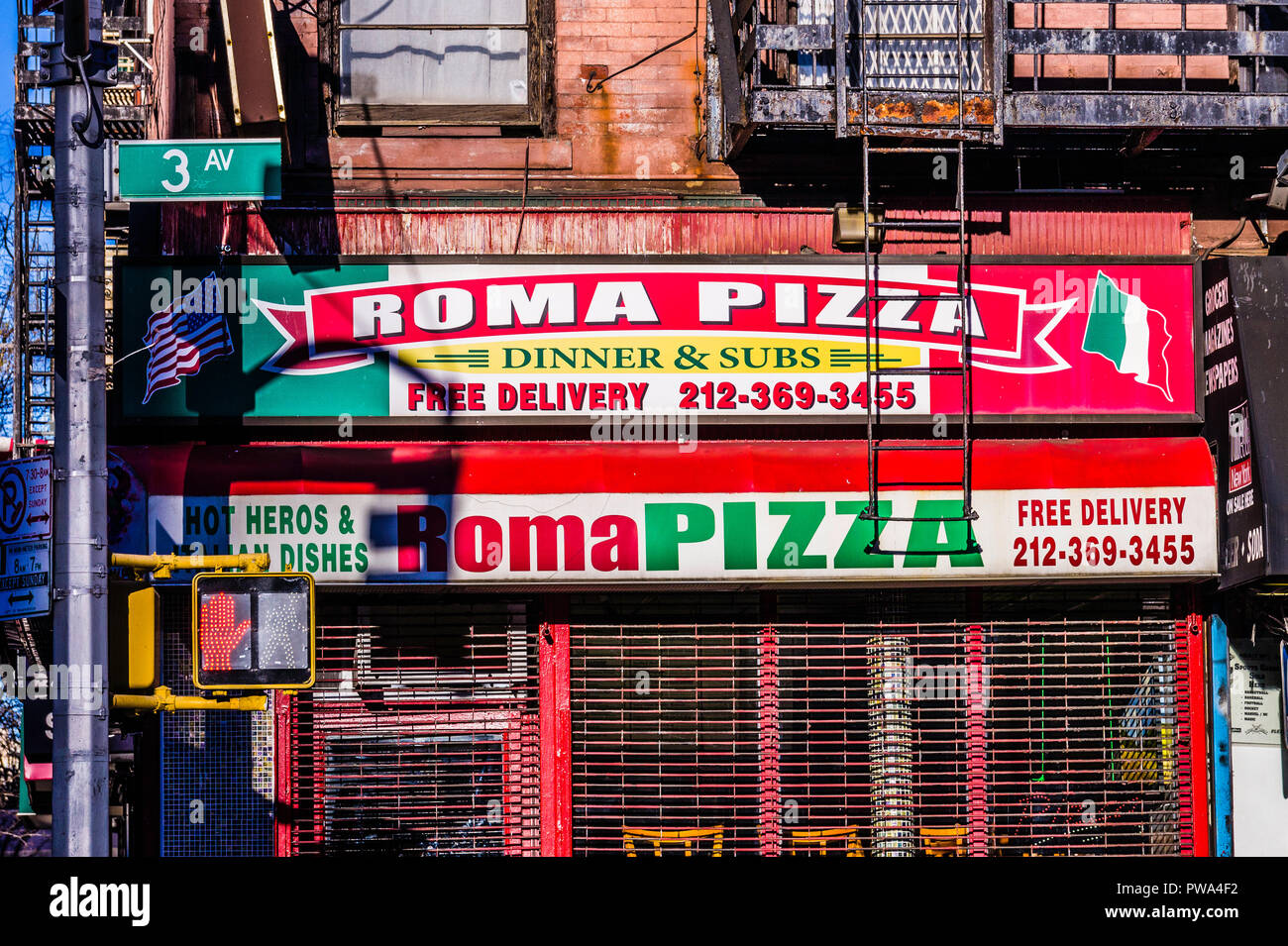 Roma Pizza Manhattan New York, New York, USA Stockfoto