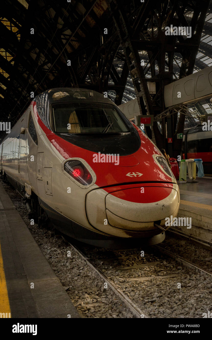 Mailänder Hauptbahnhof - 31. März: Der Schweizer Bahnhof SBB CFF FFS am Mailänder Hauptbahnhof am 31. März in Mailand, Italien 2018. Die Mailänder Bahnhof St Stockfoto