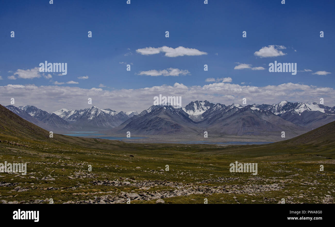 Die große Pamir Palette von Afghanistan und den See von Zorkul Belayrik Pass, Tadschikistan Stockfoto