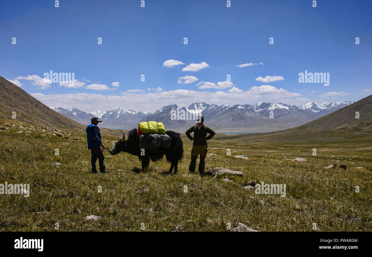 Die große Pamir Palette von Afghanistan und den See von Zorkul Belayrik Pass, Tadschikistan Stockfoto