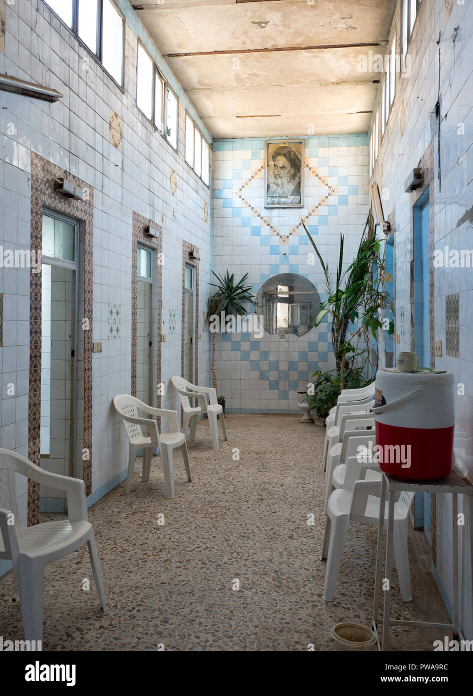 Yazd, Iran - 8. März 2017: Mirza Reza traditionelle Badehaus Interieur. Die Badehäuser, bekannt als hammams in Persisch, sind kommunale Räume für Waschen, Stockfoto