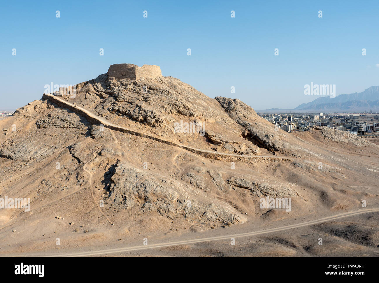 Turm des Schweigens, zoroastrischen Grabstätte, Yazd, Iran Stockfoto