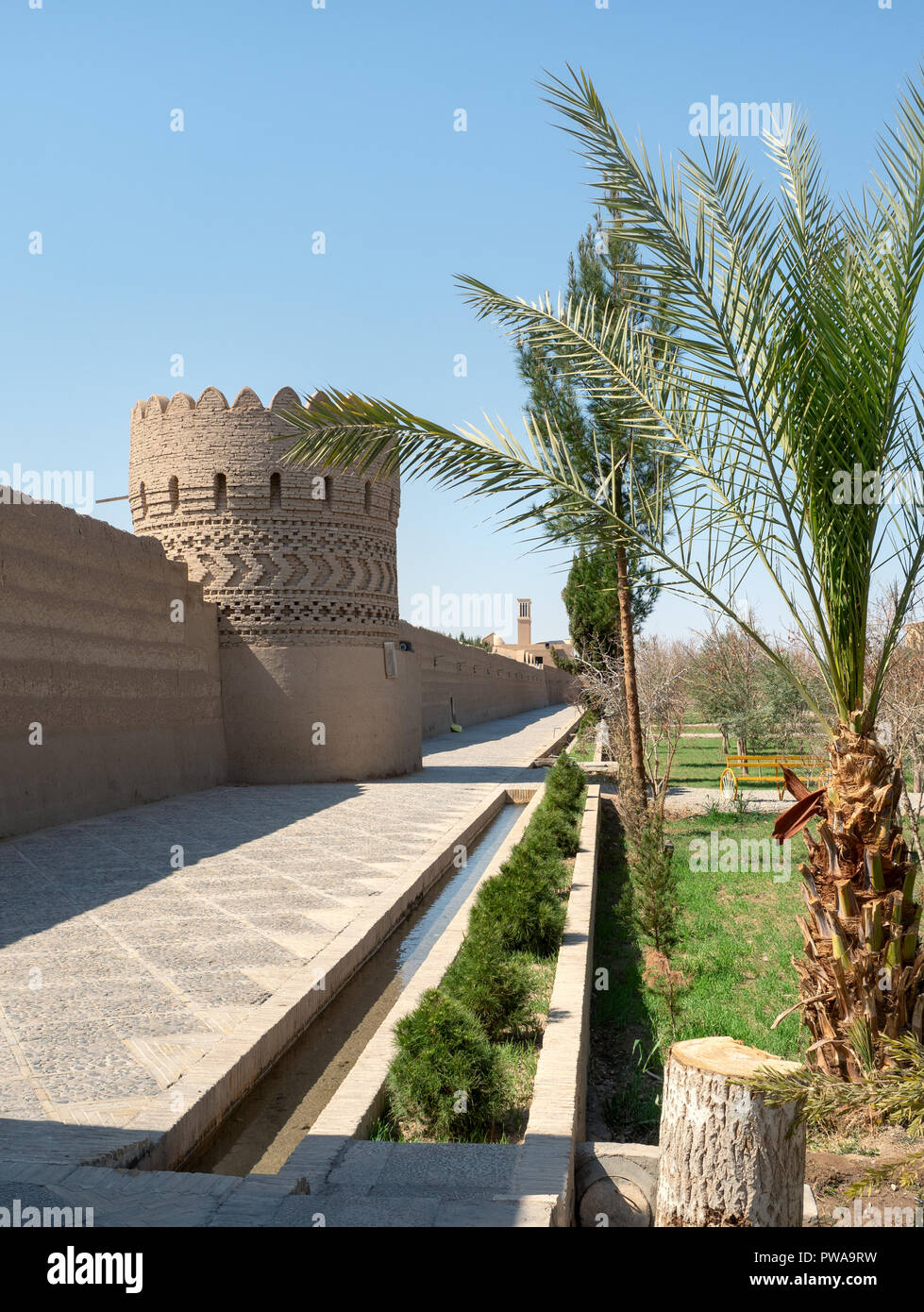 Dolat Abad persischen Garten, UNESCO-Welterbe in Yazd, Iran Stockfoto
