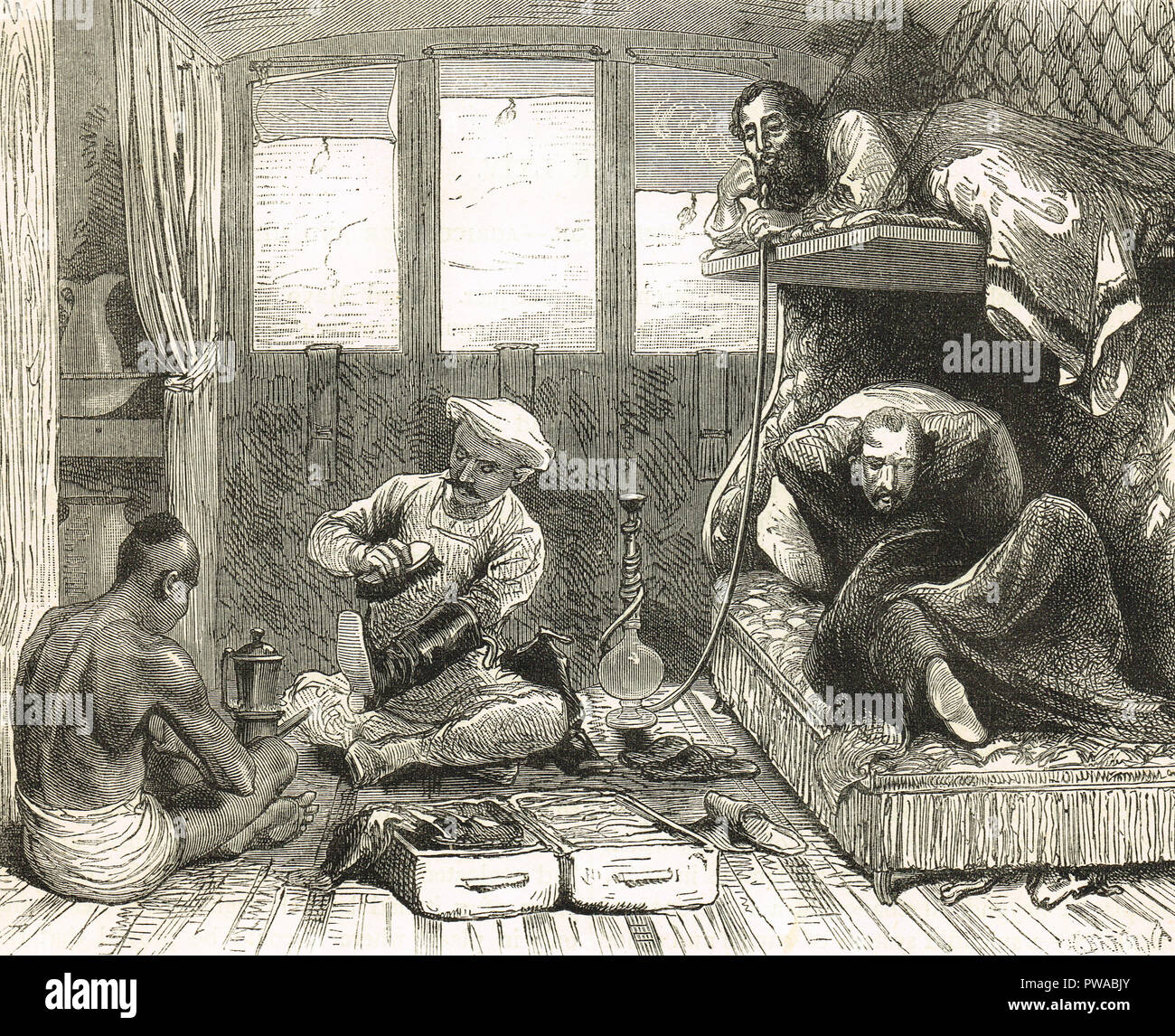 Bahn Reisen in Indien, im 19. Jahrhundert Stockfoto