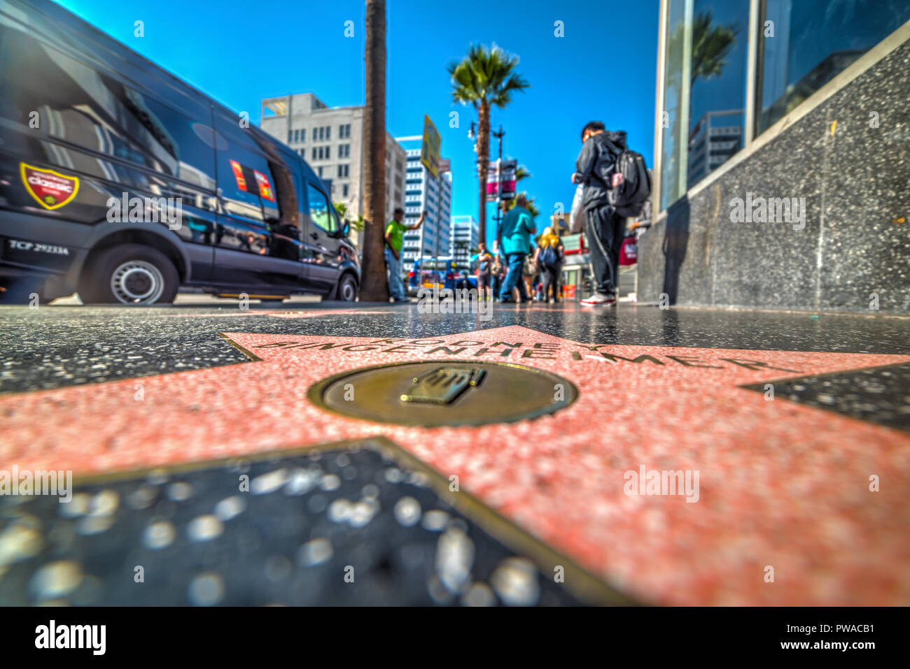Los Angeles, CA, USA - November 02, 2016: Walk of Fame Sterne in Hollywood Boulevard Stockfoto