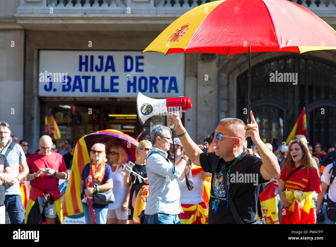 29.09.2018, Barcelona, Spanien - Katalanische Unabhängigkeit Separatisten Protest in der Innenstadt Stockfoto