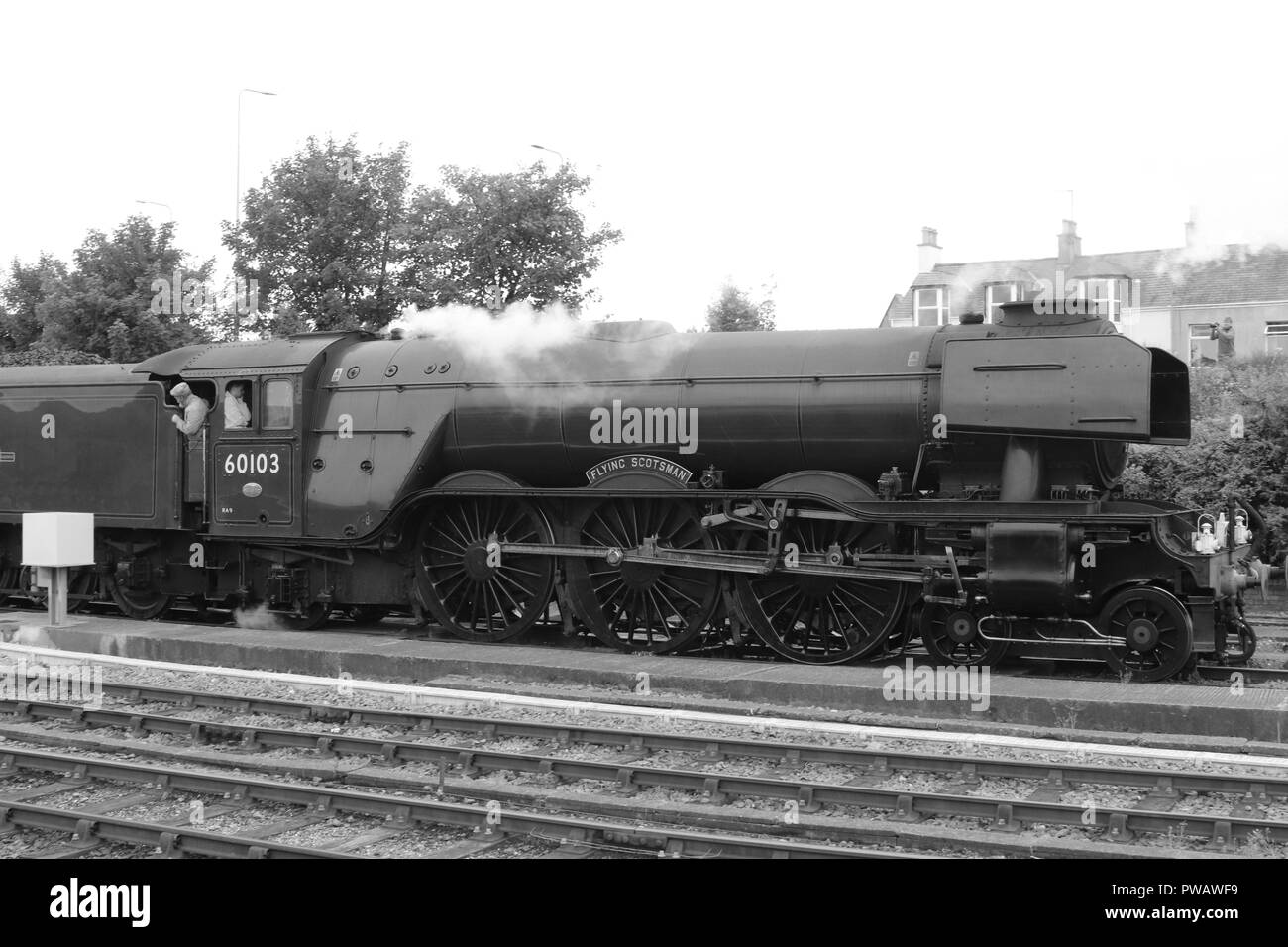 Der Flying Scotsman. Holyhead Bahnhof North Wales UK Stockfoto