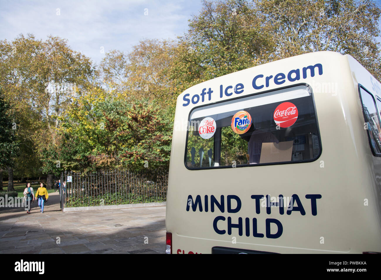 Softeis Anbieter am Russell Square, London, UK Stockfoto