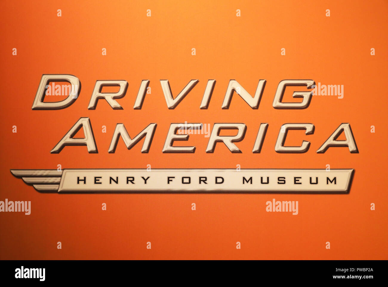 Die treibende Nordamerika in die faszinierende und historische Henry Ford Museum in Dearborn in Detroit, Michigan, USA Stockfoto