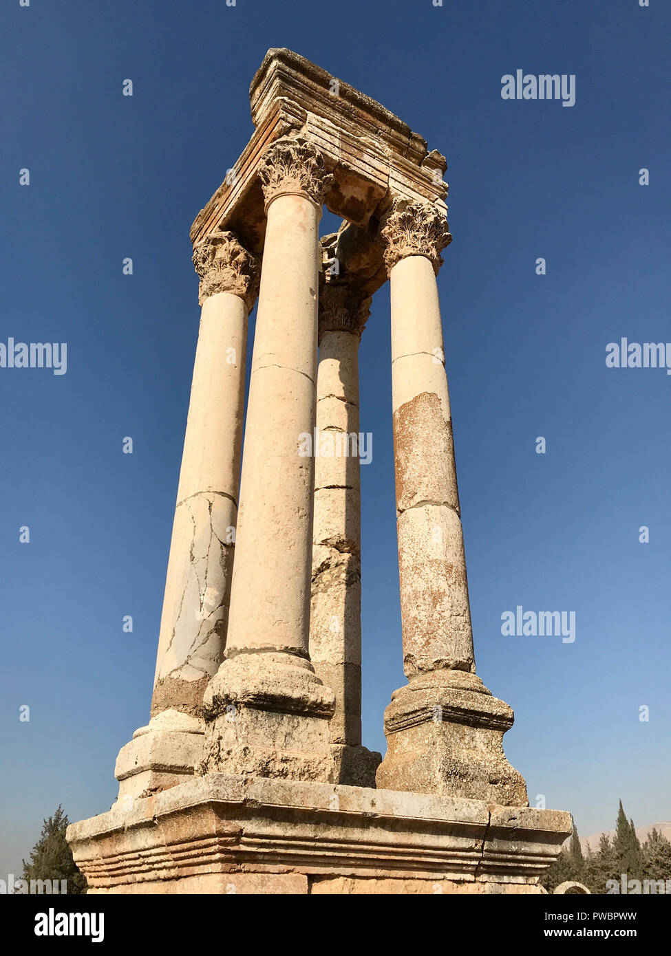 Anjar Zitadelle, der Umayyaden Stadt Ruinen, Libanon Stockfoto