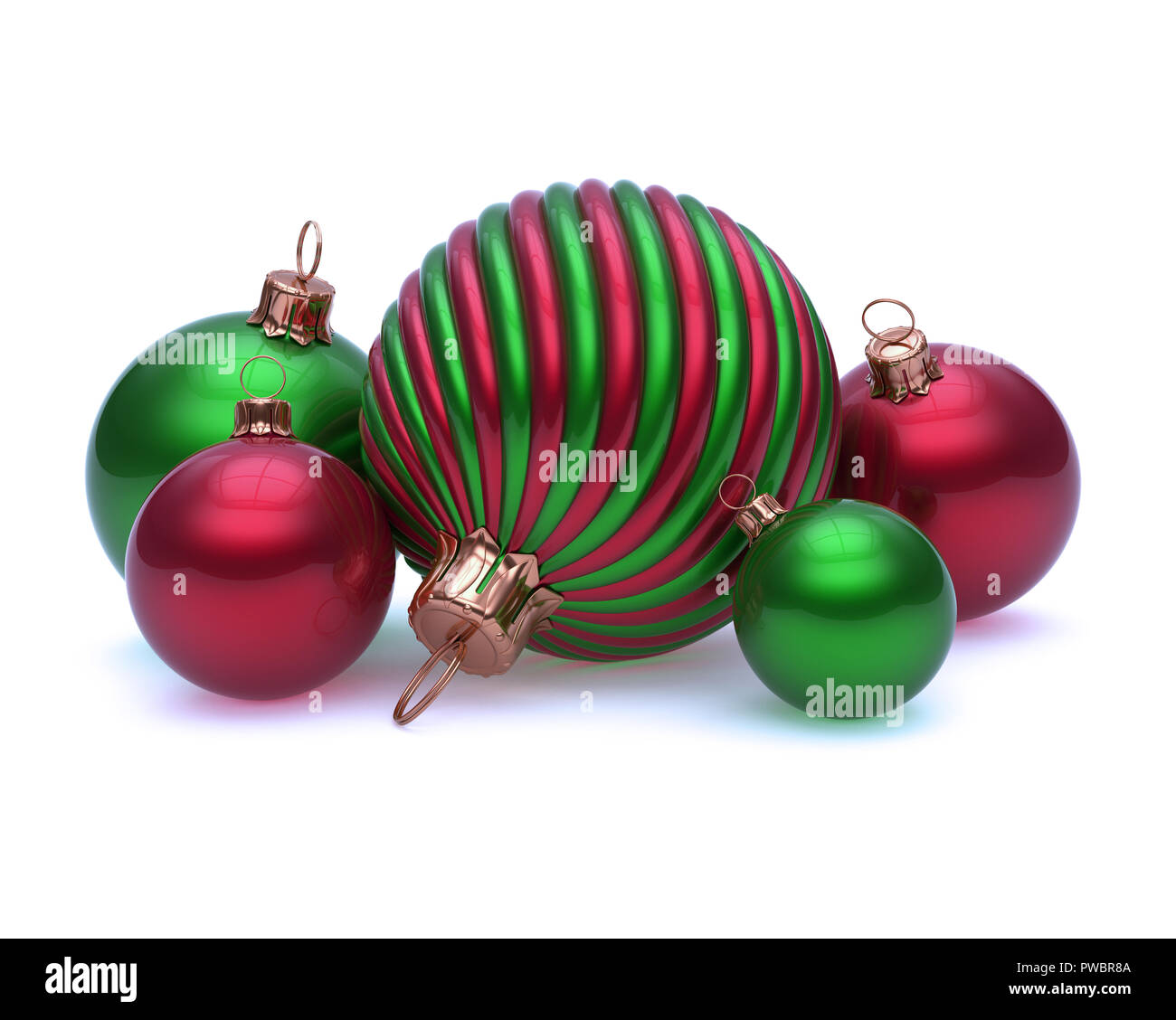 Reich verzierte Weihnachtskugeln Dekoration glänzend rot grün verzierte