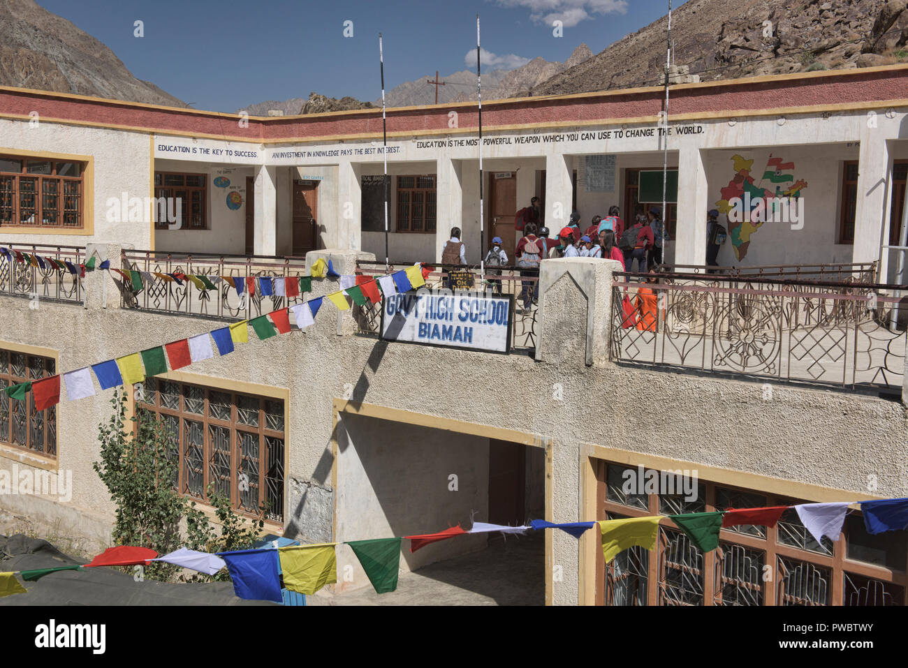 High School in der arischen Valley, Ladakh, Indien Stockfoto