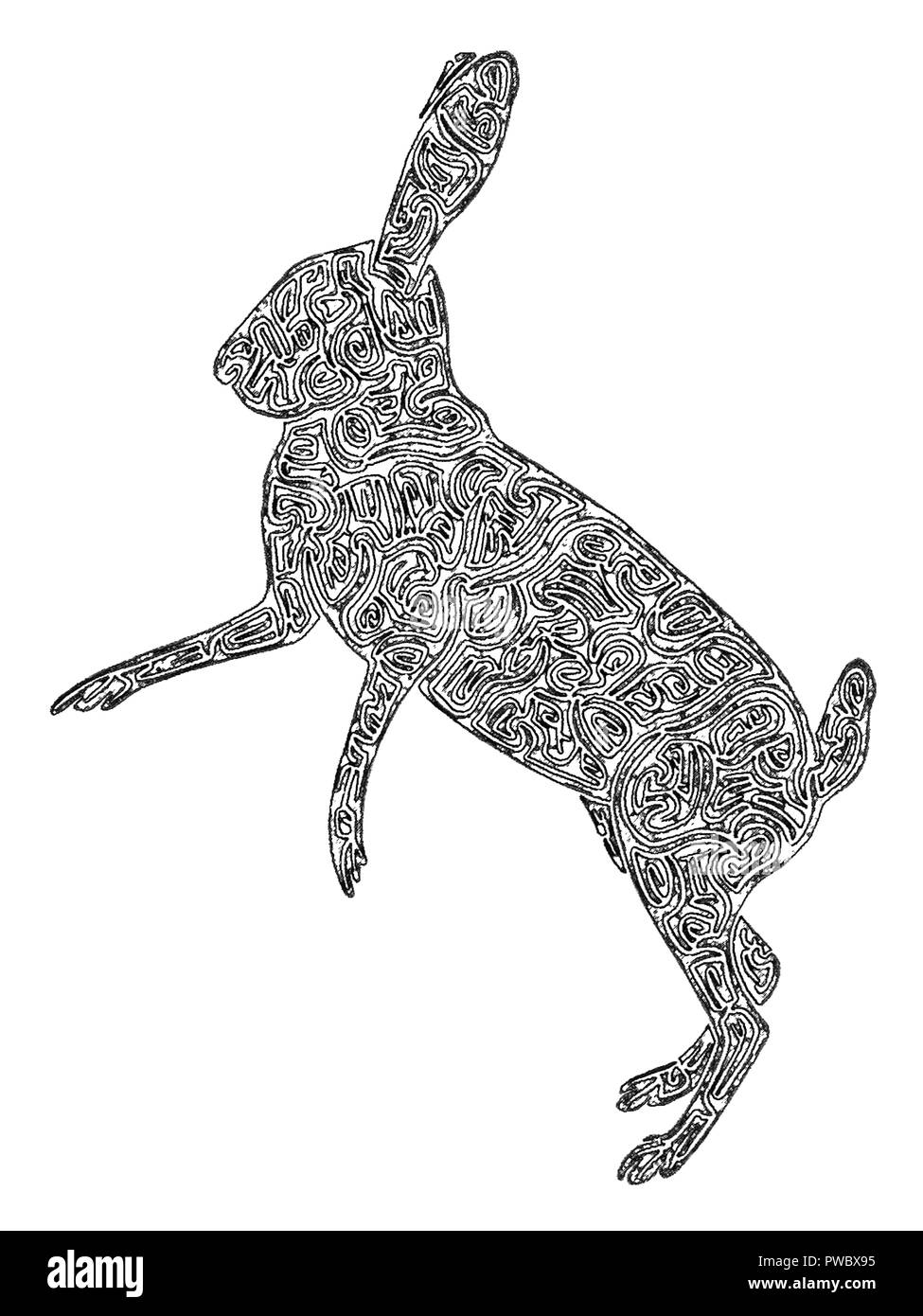 Hase Zeichnung Schwarz Weiss Stockfotos und -bilder Kaufen - Alamy