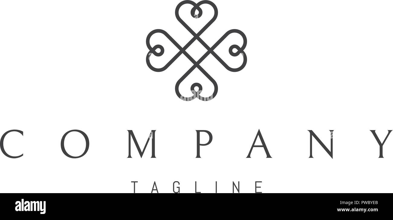 Vier Herzen vector Logo Image Stock Vektor