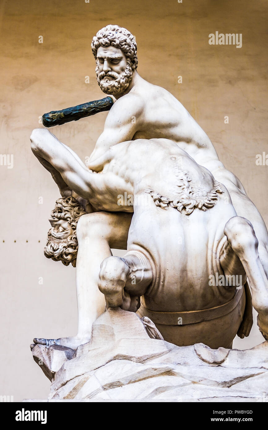 Hercules und der kentaur Nessus, Loggia dei Lanzi, Florenz Stockfoto