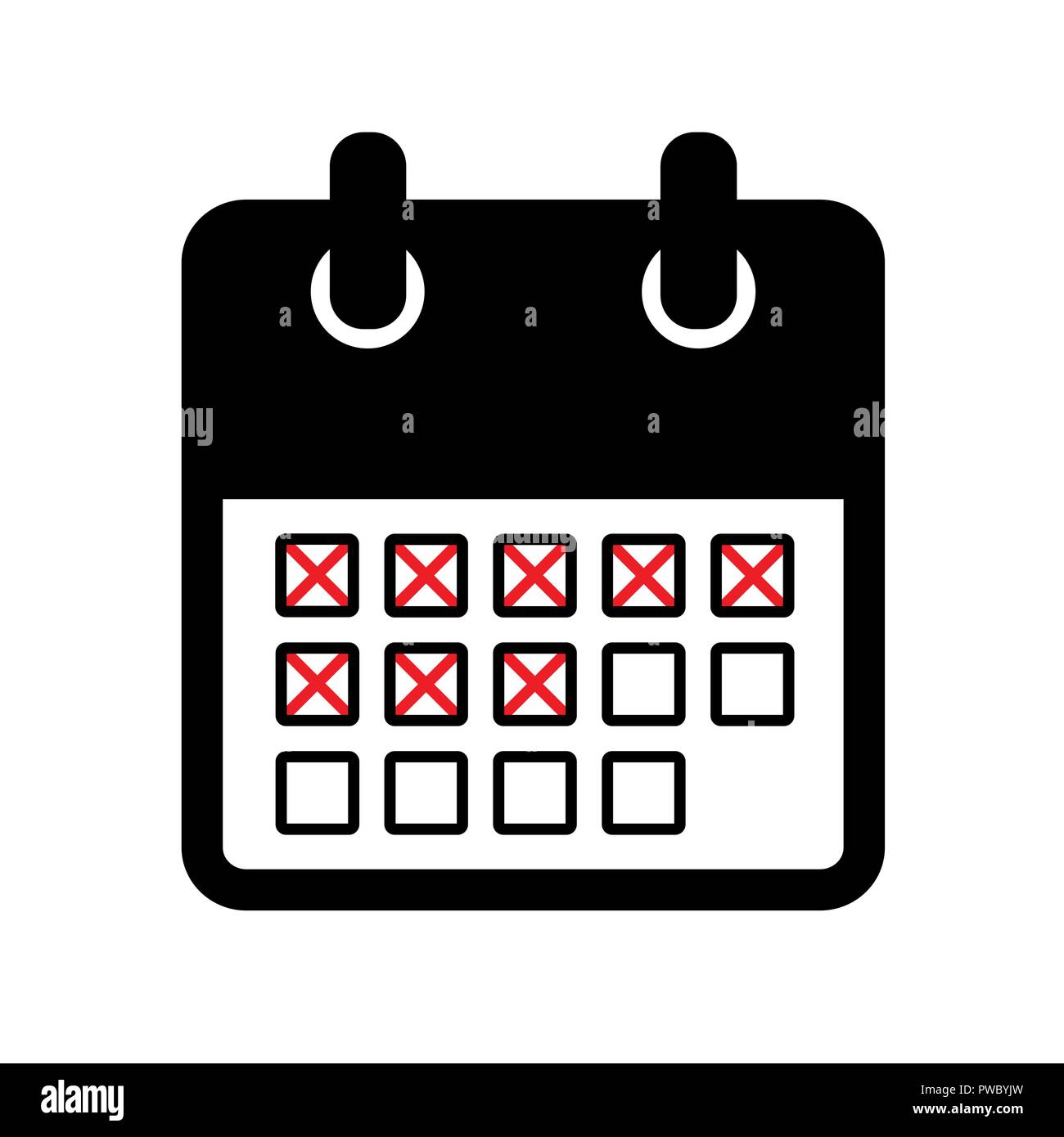 Tage zählen in das Symbol Kalender Piktogramm Vektor-illustration EPS 10  Stock-Vektorgrafik - Alamy