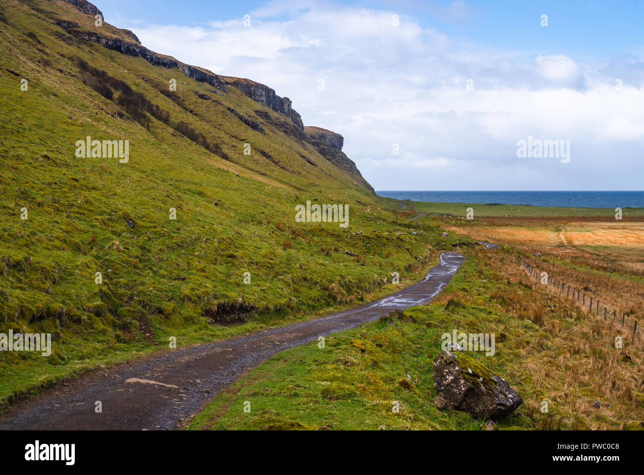 Fußweg in Richtung Talisker Bay, Sile von Skye, Innere Hebriden Schottland, Großbritannien Stockfoto