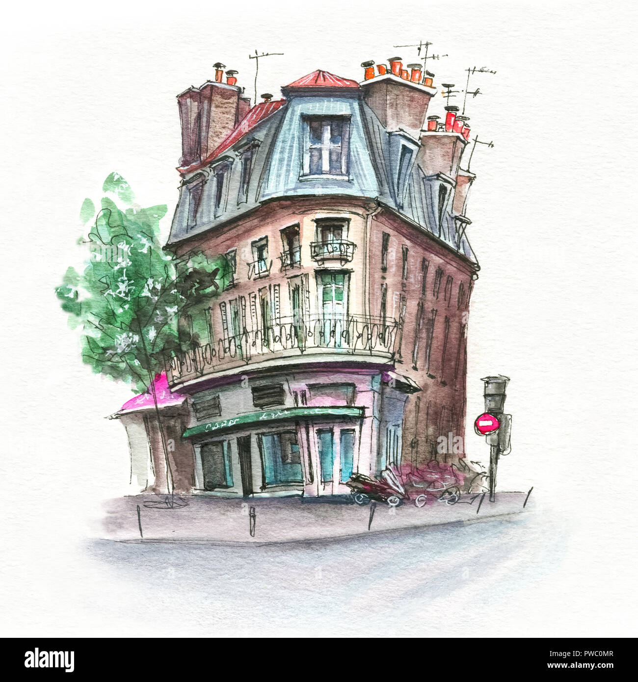 Typische Pariser Haus, Frankreich Stockfoto