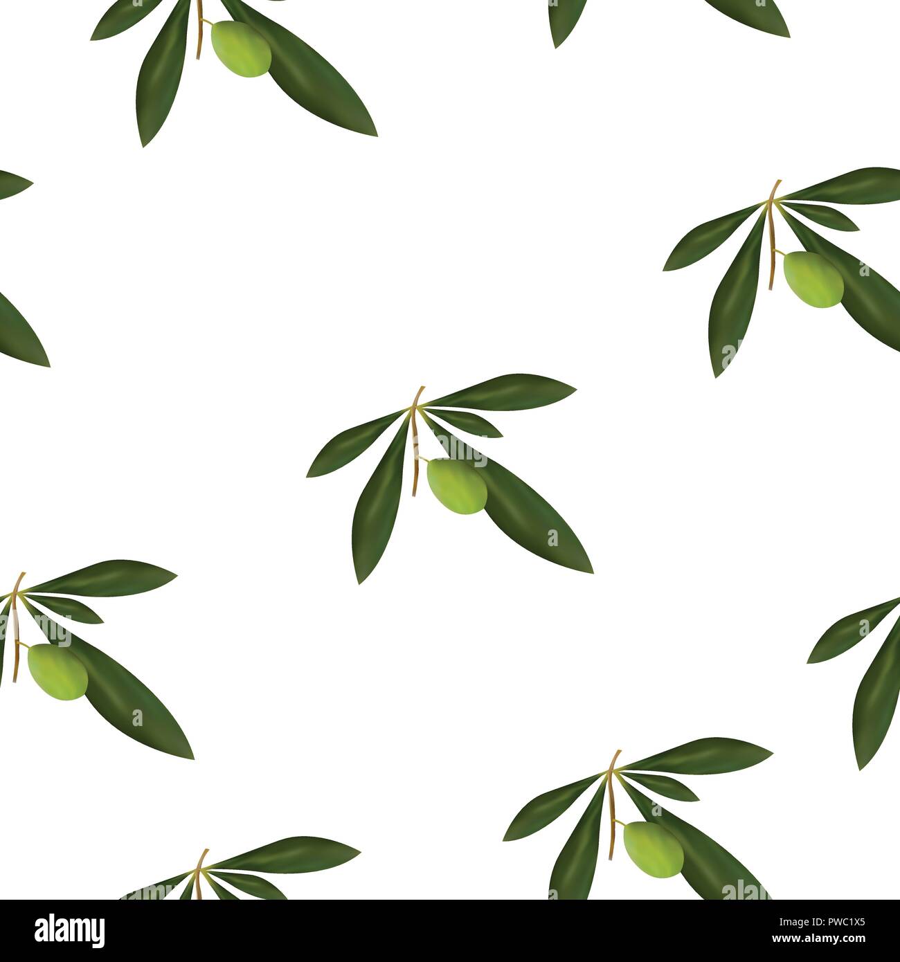 Nahtlose Muster mit grünen Oliven Baum Vektor-blumen muster Stock Vektor