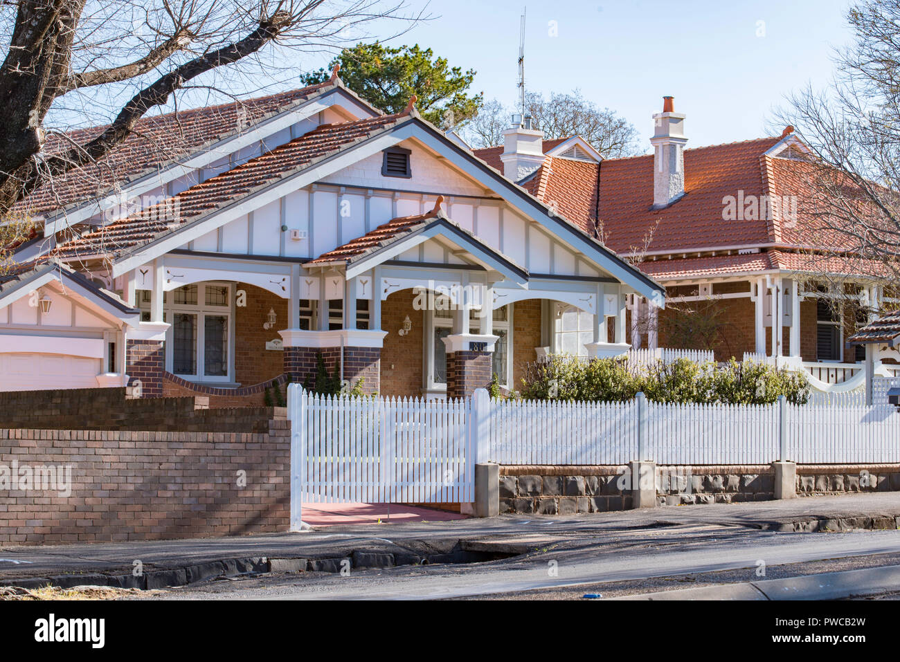 Eine große und reich verzierte Föderation Bungalow Design in Orange in New South Wales, Australien Stockfoto