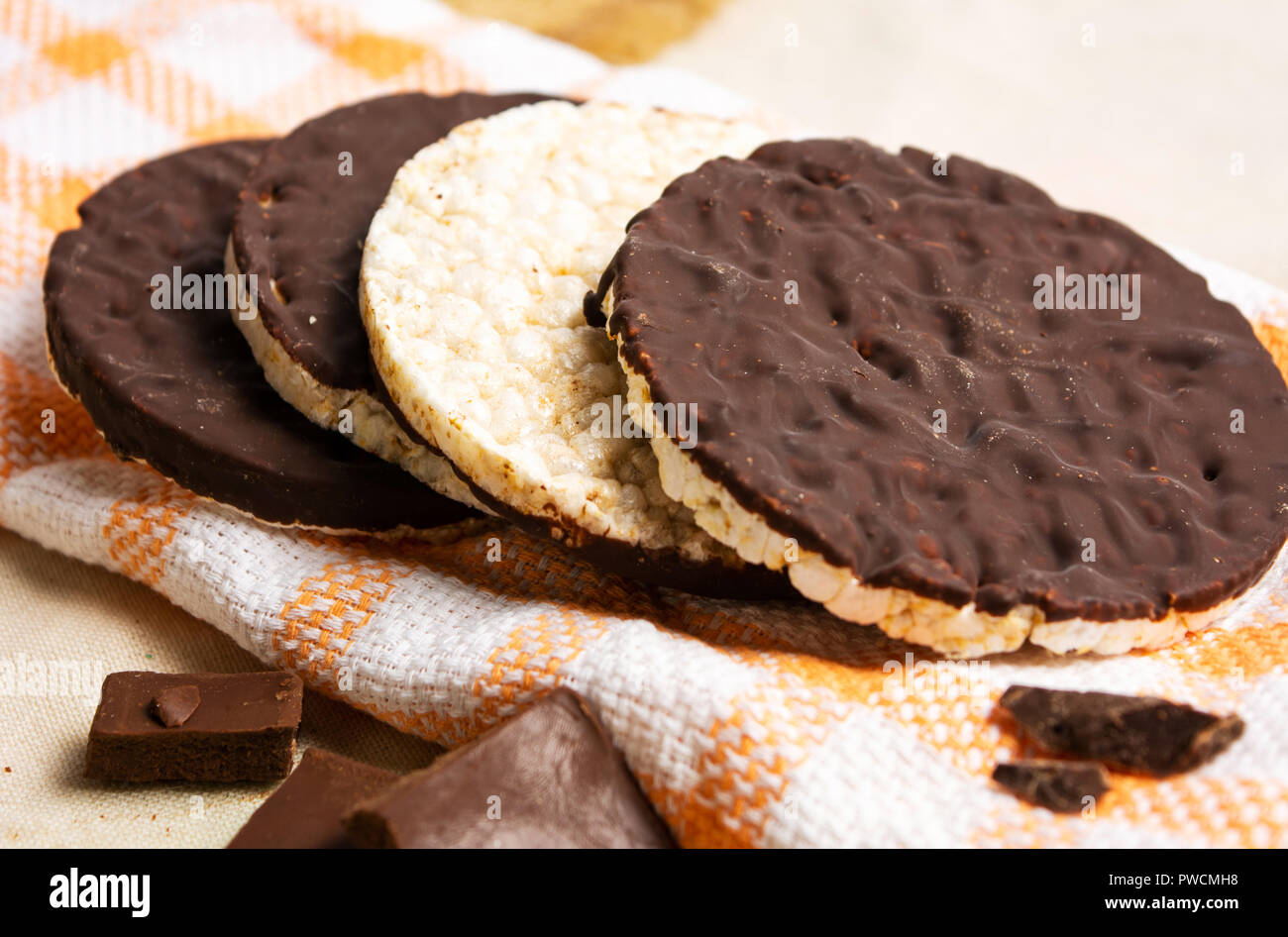 Schokolade mais Platten snack Dessert Stockfoto