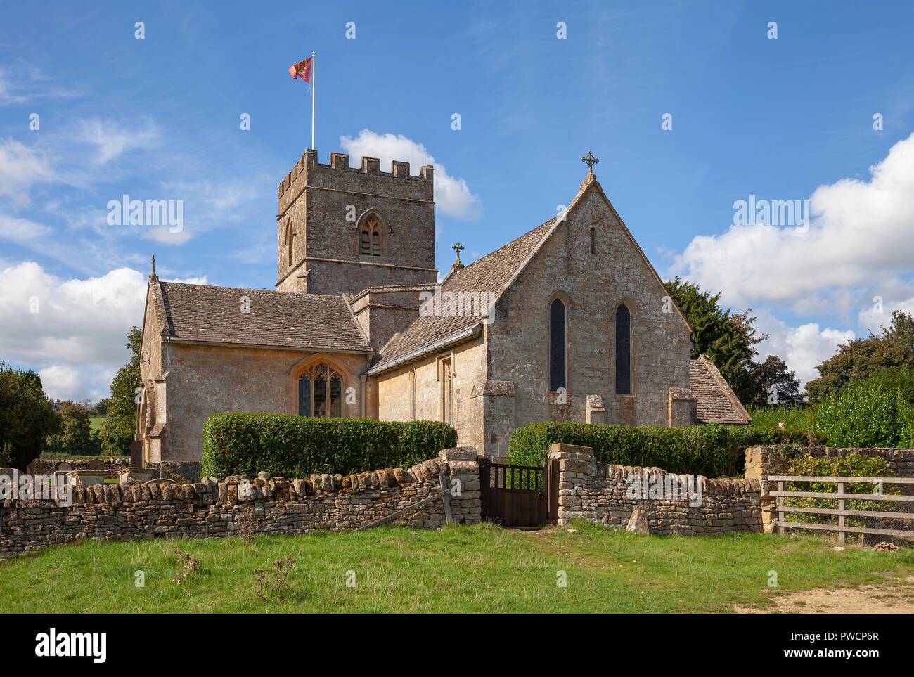 Cotswold Kirche Guiting Power, Gloucestershire, England Stockfoto