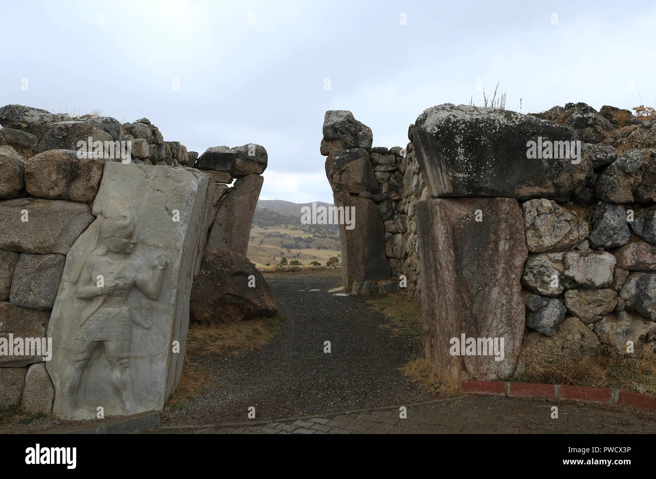 Hattuscha, der Hauptstadt des hethitischen Reiches im Weltkulturerbe der Unesco, war in Anatolien entdeckt. Stockfoto