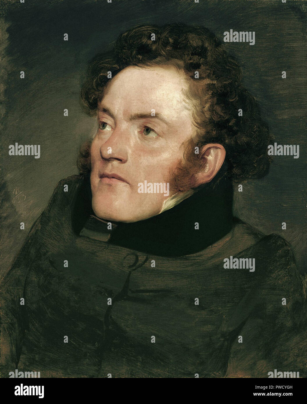 Amerling Friedrich Von-Porträt des Malers Peter Fendi Stockfoto