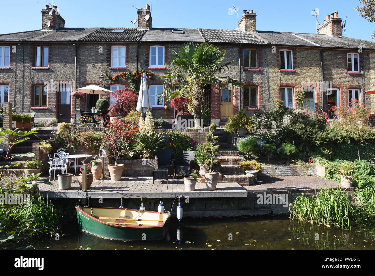 Riverside Cottages, Fluss Darent, Shoreham, Kent.DE Stockfoto