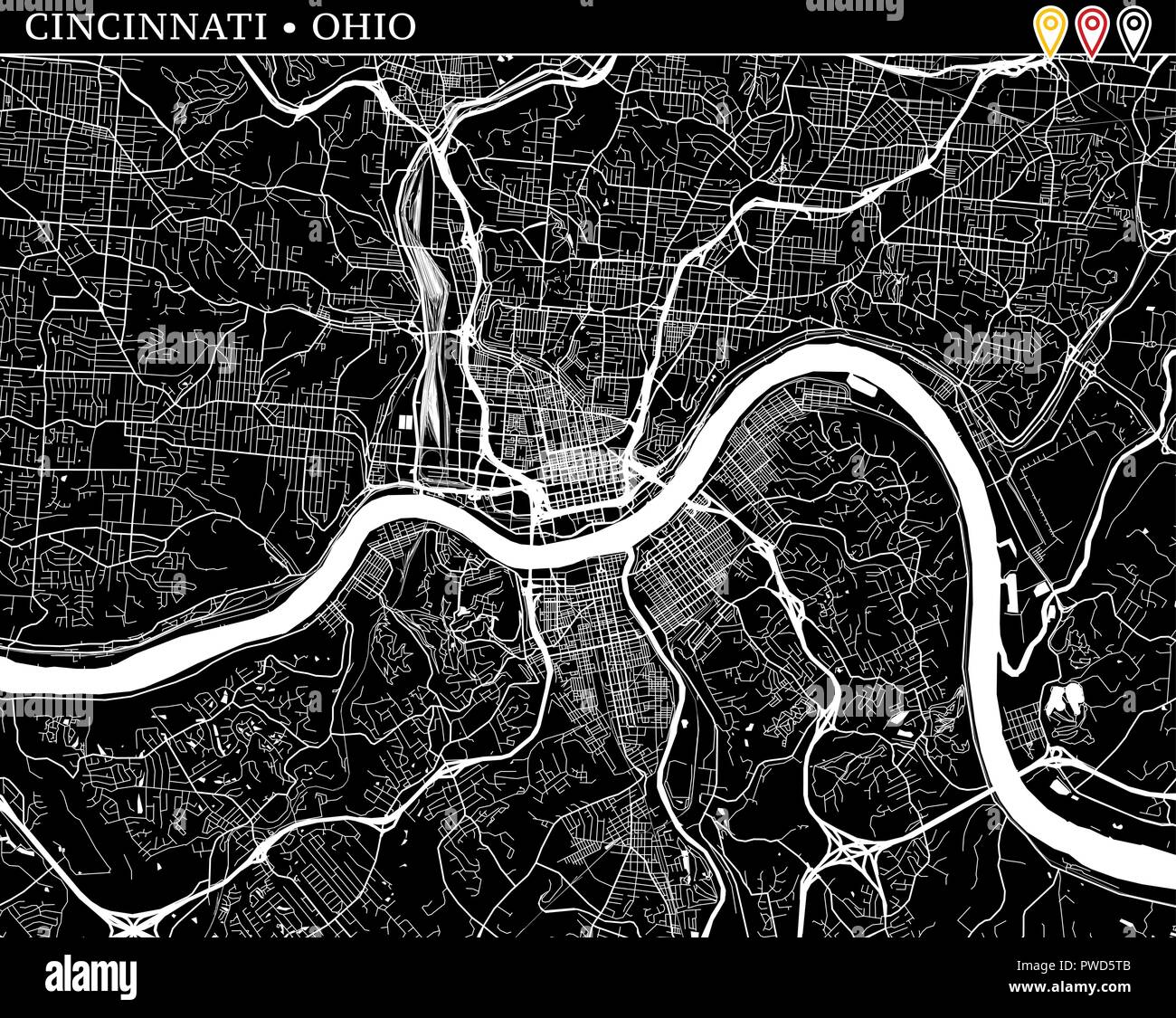 Map Of Cincinnati Stockfotos Und Bilder Kaufen Alamy