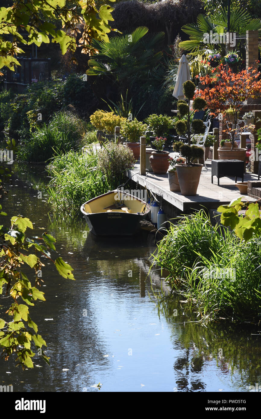 Riverdale Cottages, Fluss Darent, Shoreham, Kent. Großbritannien Stockfoto