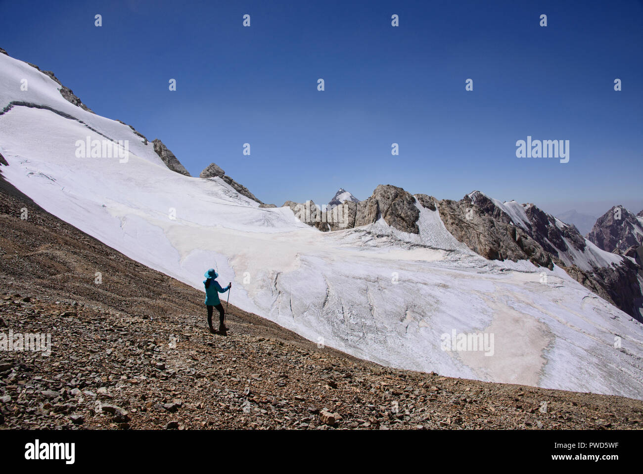 Trekking im Fann Berge aus dem Chimtarga Pass Route, Tadschikistan Stockfoto