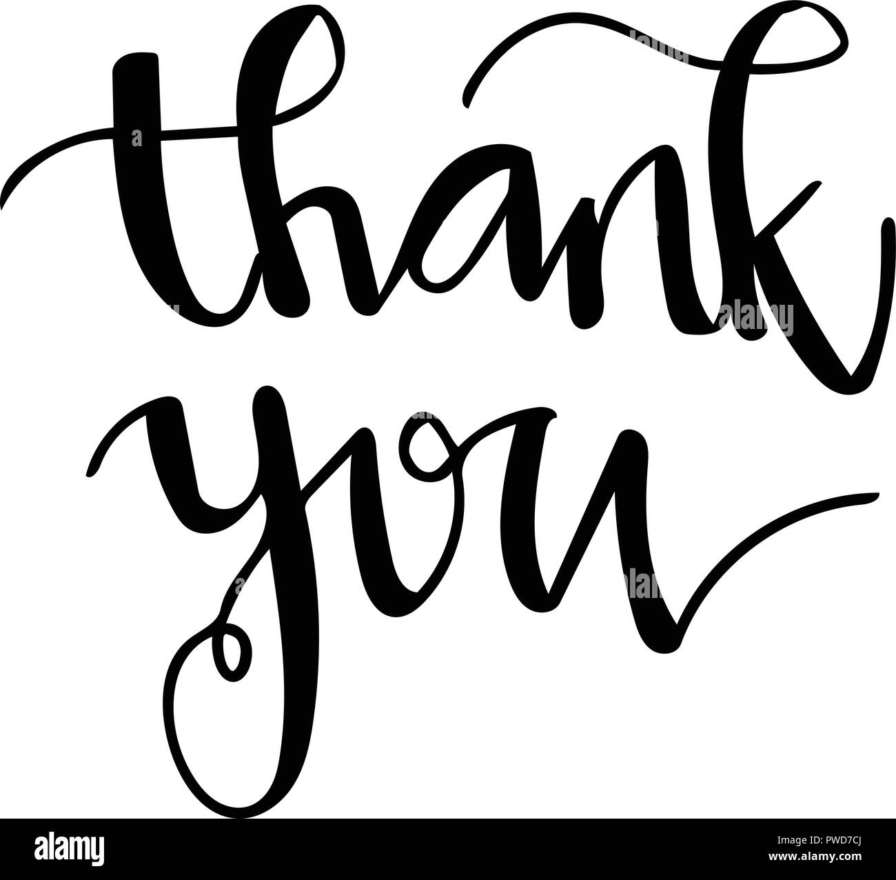 Vielen Dank, dass Sie sich von Hand schreiben. Handschriftliche Beschriftung. Moderne Kalligraphie. Isolierte vektor Vektor Schriftzug auf weißem Hintergrund Stock Vektor