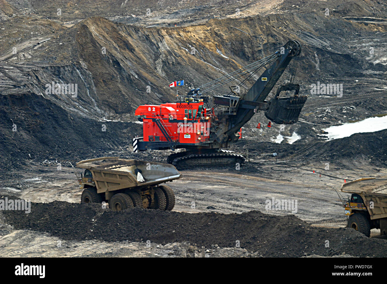 OIL SANDS, Tar Sands, Fort McMurray in Alberta, Kanada. Die weltweit größte Ressource Erdöl Becken. Stockfoto