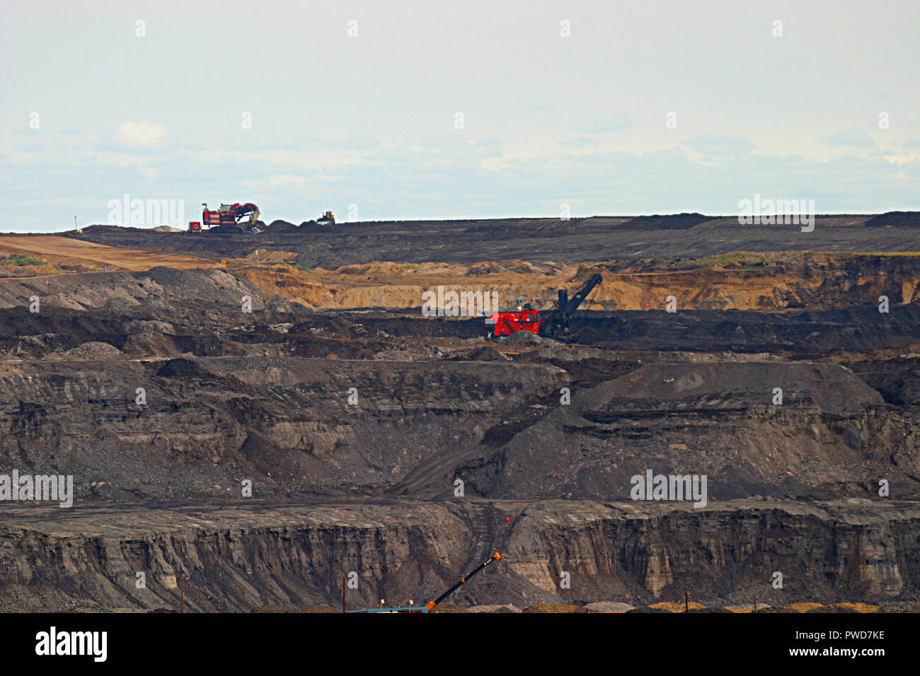 OIL SANDS, Tar Sands, Fort McMurray in Alberta, Kanada. Die weltweit größte Ressource Erdöl Becken. Stockfoto
