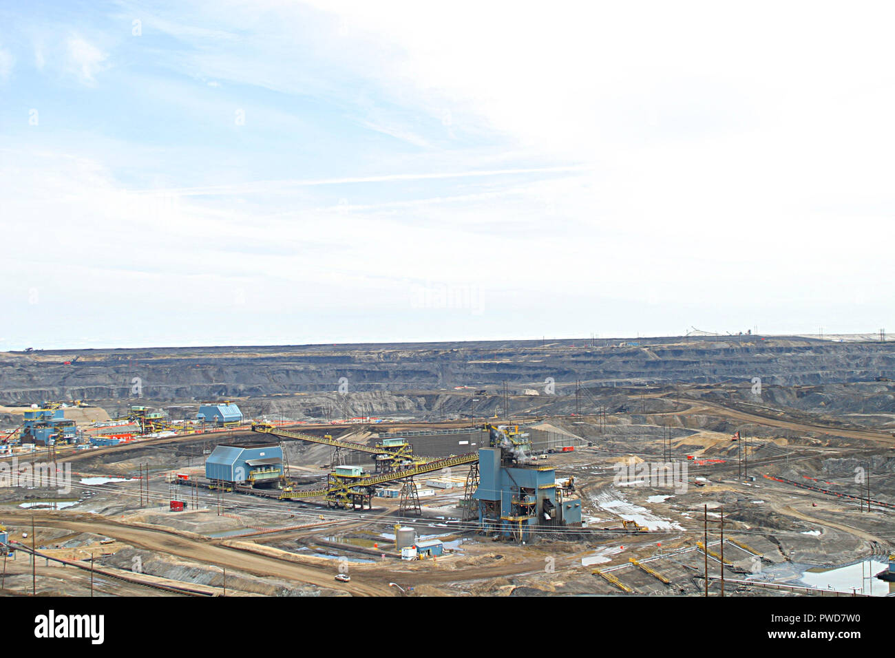 OIL SANDS, Tar Sands, Fort McMurray in Alberta, Kanada. Die weltweit größte Ressource Erdöl Becken. Stockfoto