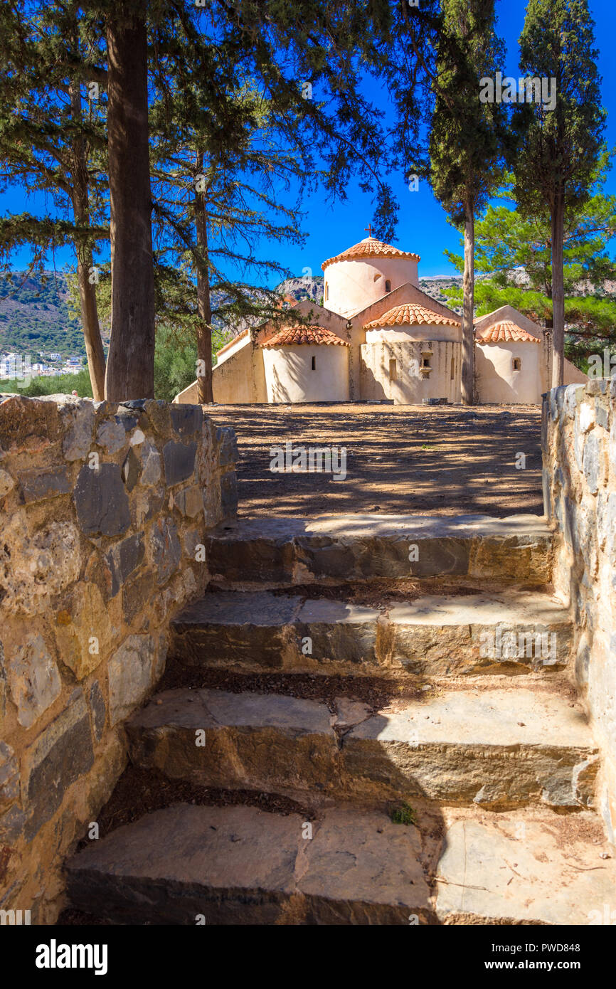 Die Kirche Panagia Kera im Dorf Kritsa, Kreta, Griechenland Stockfoto