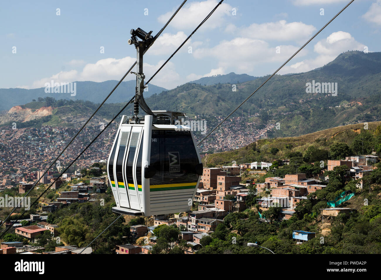 Seilbahn in Medellin Stockfoto
