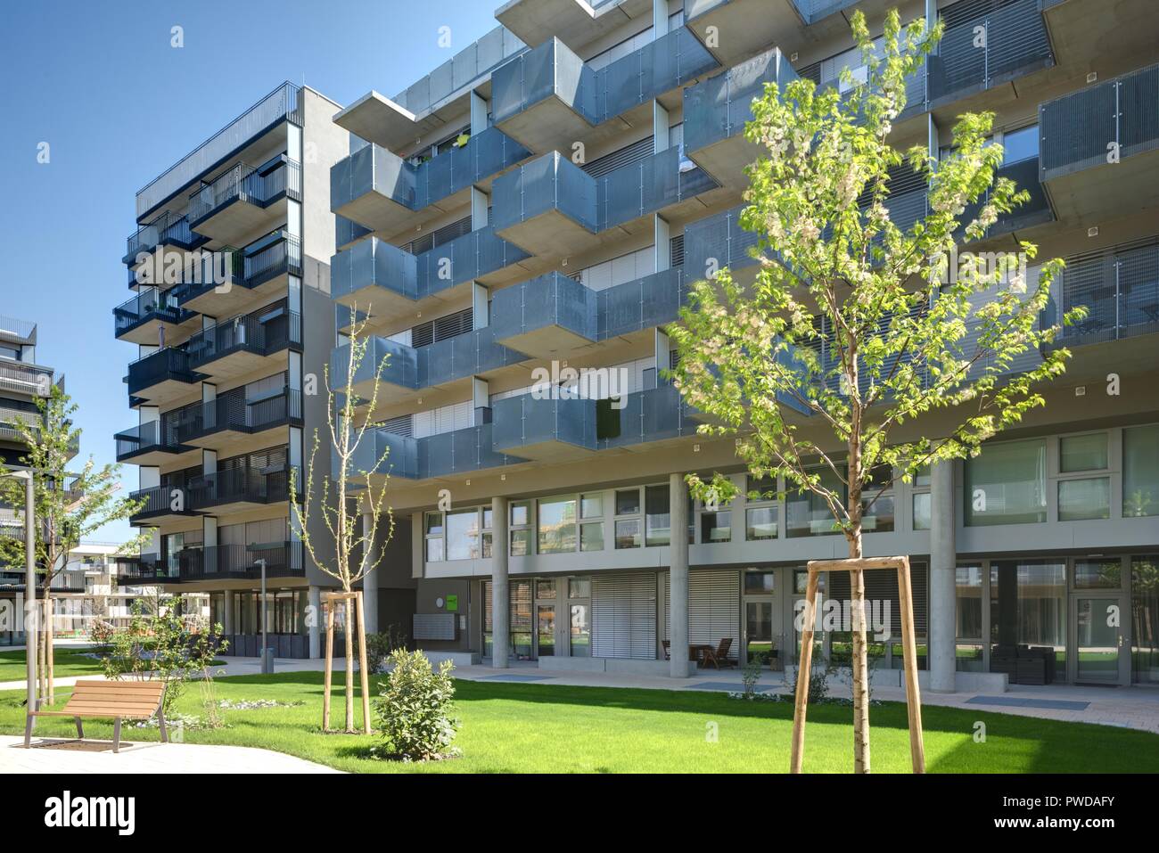 Wien 1230, Wohnanlage Carlbergergasse 105 Stockfoto