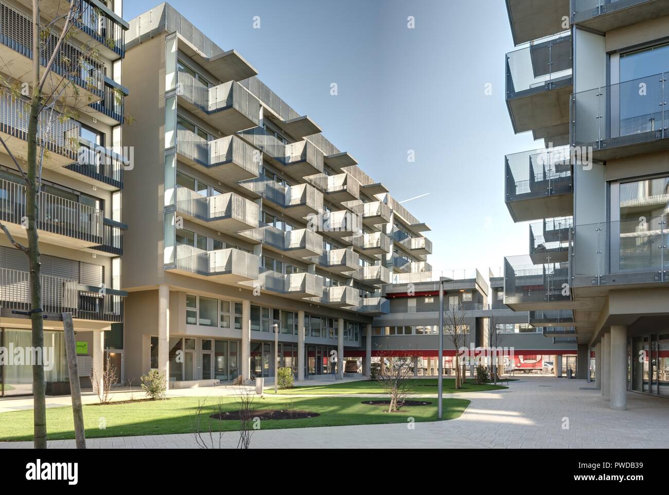 Wien 1230, Wohnanlage Carlbergergasse 105 Stockfoto