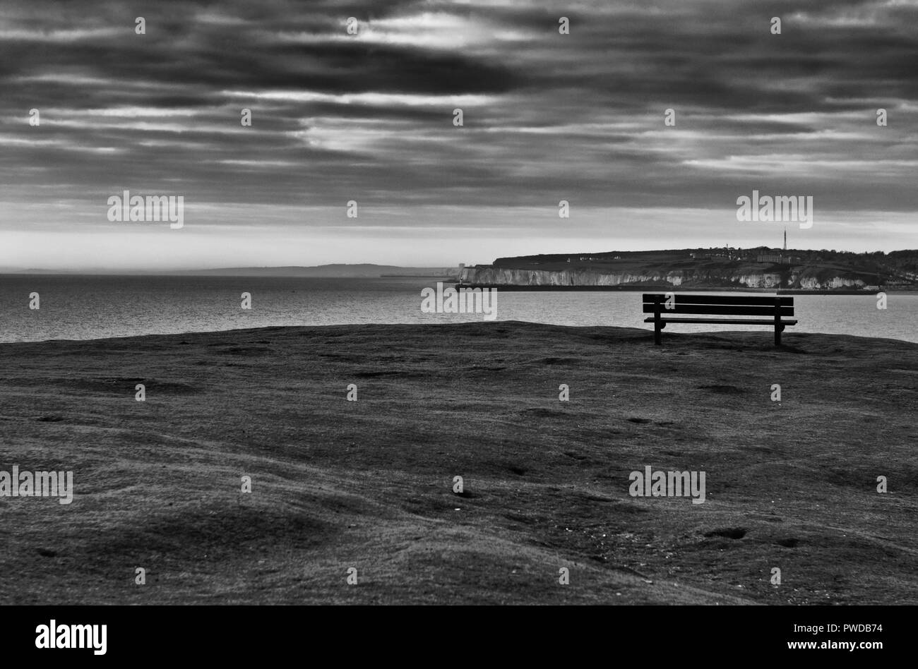 Seaford, East Sussex UK, Winter Meer Landschaft Stockfoto