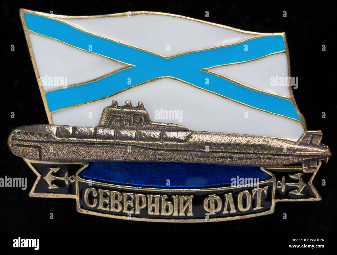 U-Boot Kommandant Zeichen, Northern Fleet, Russland Stockfoto