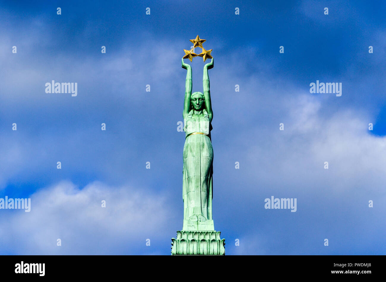 Statue der Freiheit Denkmal, Riga, Lettland Stockfoto