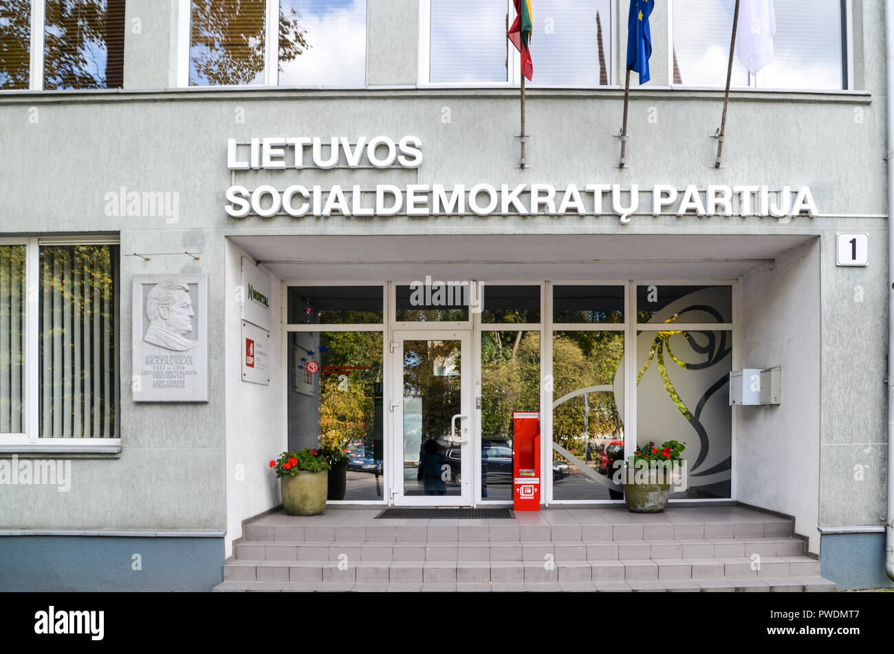 Büros der Sozialdemokratischen Partei Litauens (Lsdp) in Vilnius Stockfoto