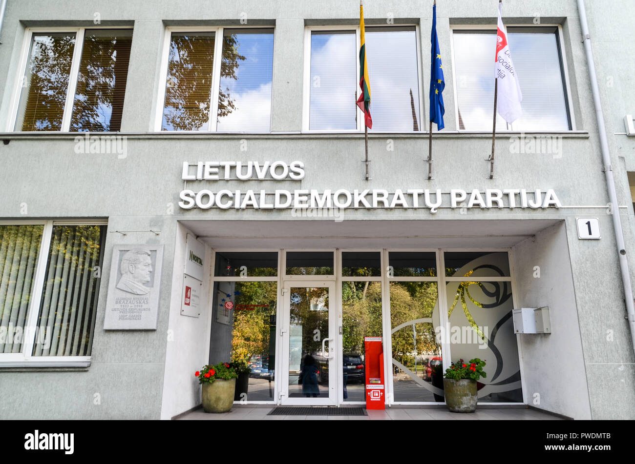 Büros der Sozialdemokratischen Partei Litauens (Lsdp) in Vilnius Stockfoto